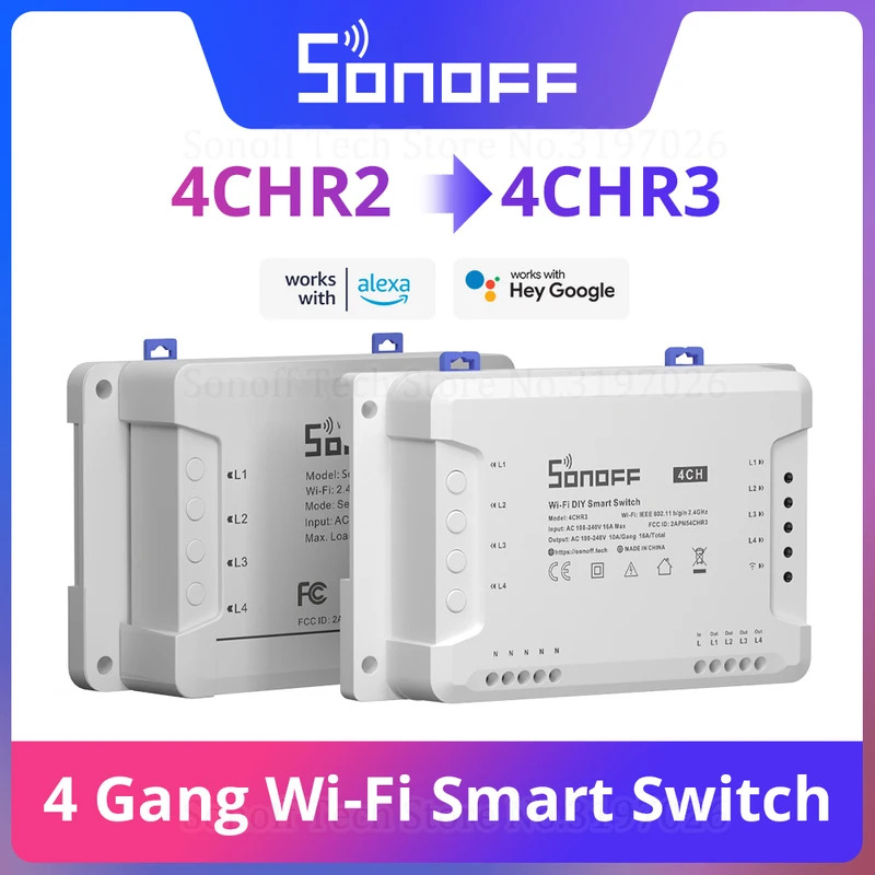 Sonoff 4CHR3 Smart Wifi Switch - Smart Light Switch Wifi 评论和价格