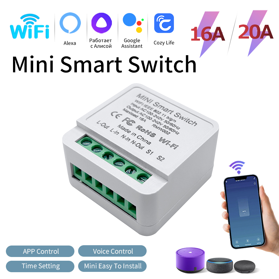 16A 20A Smart WiFi Wireless Li - Smart Light Switch Wifi 评论和价格