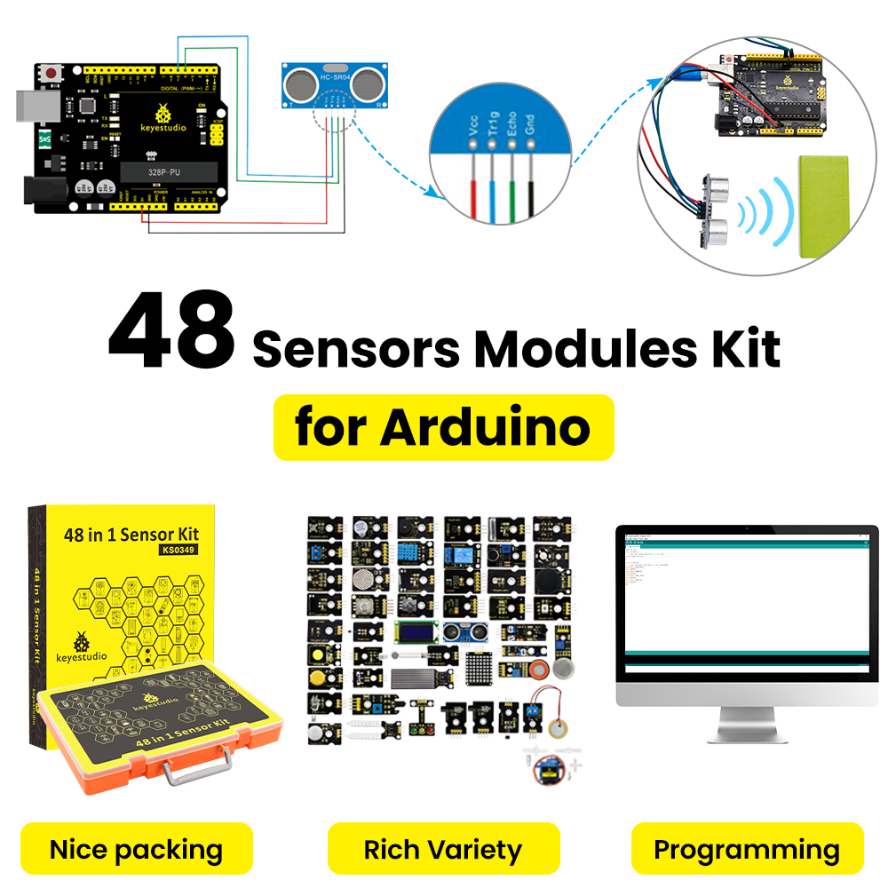 Keyestudio 48 in 1 Sensor Star - Esp32 Smart Home Kit 评论和价格